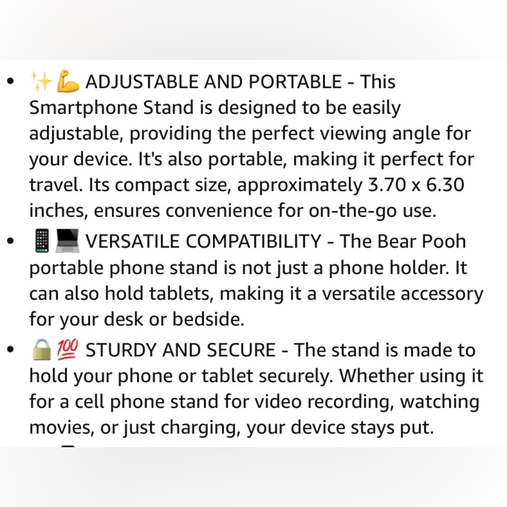 ๐
๐ป SALE Winnie The Pooh Cell Phone Stand Phone Holder Ideal for Tablets too NEW - Picture 9 of 10